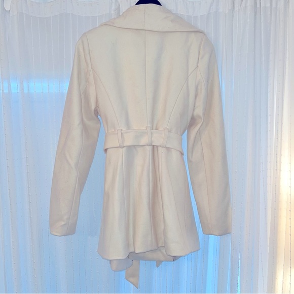 RW&CO. white wrap belted fall coat - Picture 3 of 3